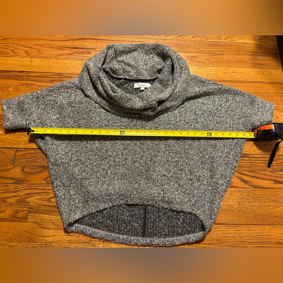 LOFT Women's Textured Cowl Neck Sweater - Black and Gray - Picture 6 of 11